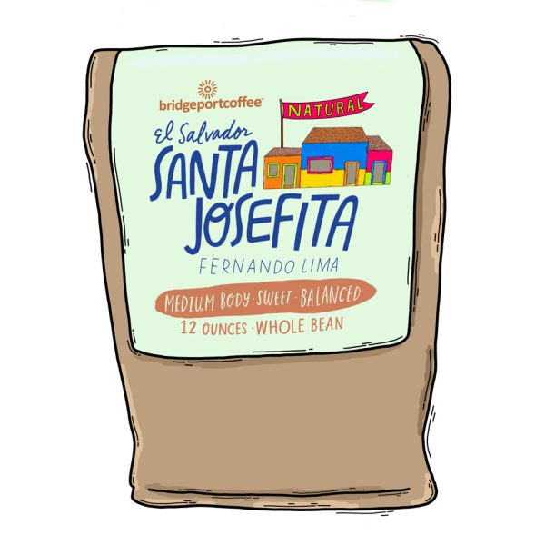 A drawing of a bag of coffee beans.